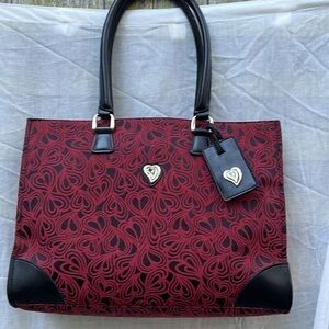 Diane von Furstenberg Large Pink Black Heart Tote Bag